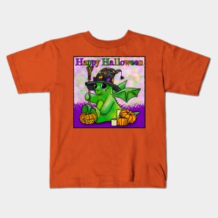 Happy Halloween says the little Halloween Dragon Kids T-Shirt